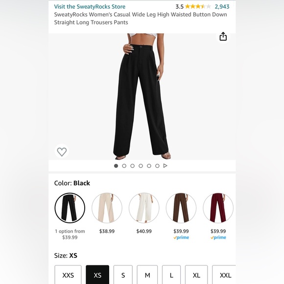 SweatyRocks Fashion High Waisted Button Down Wide Leg Pants - Picture 5 of 6